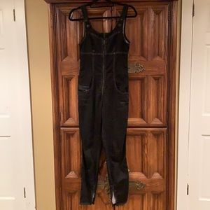 Diesel one piece black jean jumpsuit